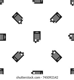 Contract pattern repeat seamless in black color for any design. Vector geometric illustration