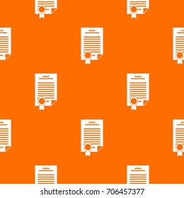 Contract pattern repeat seamless in orange color for any design. Vector geometric illustration