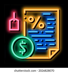 contract pawnshop document neon light sign vector. Glowing bright icon contract pawnshop document sign. transparent symbol illustration