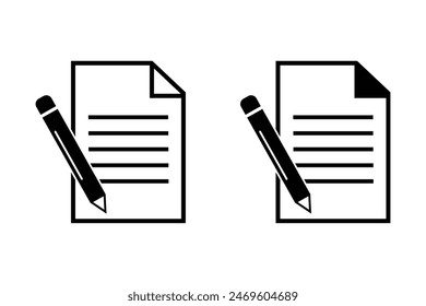 Contract  Pen - Sticker Icons. contract icon vector illustration on white background
