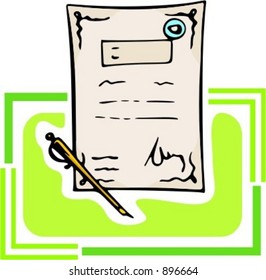 Contract and pen.Vector illustration