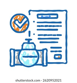 contract pipeline construction service doodle icon sketch vector. contract pipeline construction service sign. isolated symbol illustration