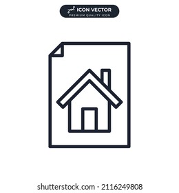 Contract Real Estate icon symbol template for graphic and web design collection logo vector illustration