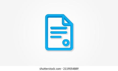 contract, realistic icon. 3d vector illustration. Isolated line color pictogram. Transparent shadows