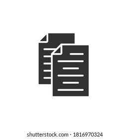 contract records icon. copy paste document symbol. Paper sheet folder, resume, agreements, form message business element. vector illustration. Design on white background. EPS 10