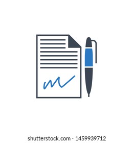 Contract related vector glyph icon. Isolated on white background. Vector illustration.