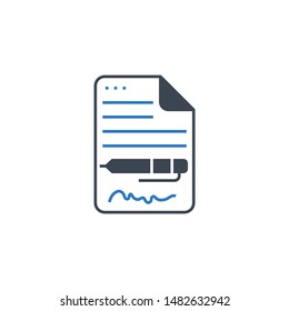 Contract related vector glyph icon. Isolated on white background. Vector illustration.