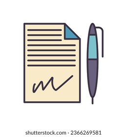 Contract related vector icon. Isolated on white background. Vector illustration