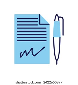 Contract related vector icon. Isolated on white background. Vector illustration