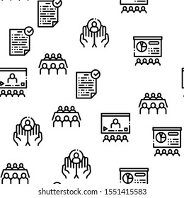 Contract Seamless Pattern Vector Thin Line. Illustrations