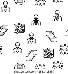 Contract Seamless Pattern Vector Thin Line. Illustrations