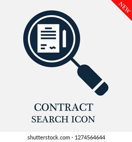 Contract search icon. Editable Contract search icon for web or mobile.