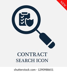 Contract search icon. Editable Contract search icon for web or mobile.
