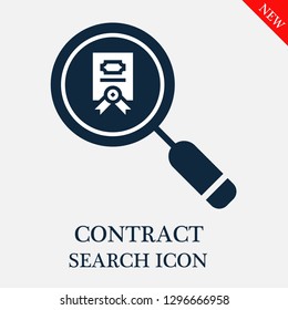 Contract search icon. Editable Contract search icon for web or mobile.