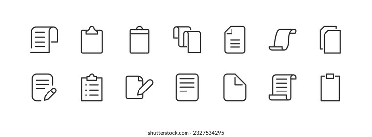 contract set of simple line icons. Collection of web icons for UIUX design. Editable vector stroke 24x24 Pixel Perfect