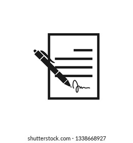 Contract sign icon design template vector isolated illustration