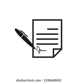 Contract sign icon design template vector isolated illustration