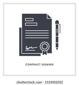 
Contract sign icon design template vector isolated illustration