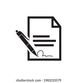 Design-Vorlage für das Vertragszeichen, Vektorgrafik