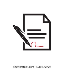 Contract sign icon design template vector illustration