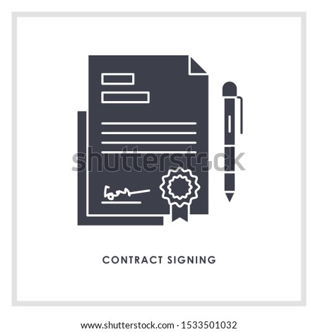 
Contract sign icon design template vector isolated illustration