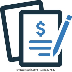 Icono de signo de contrato / gráfico vectorial
