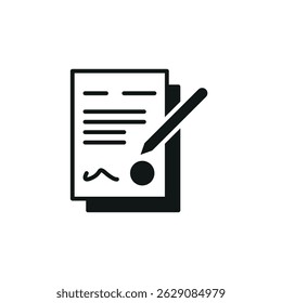 ícone Assinatura do contrato. Ícone de assinatura de contrato simples para mídia social, aplicativo e web design. Ilustração vetorial.