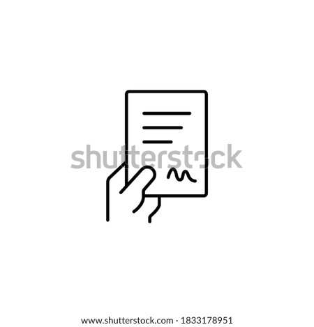 Contract, signature simple thin line icon vector illustration
