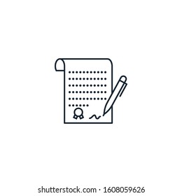 Contract signing creative icon. From Business icons collection. Isolated Contract signing sign on white background
