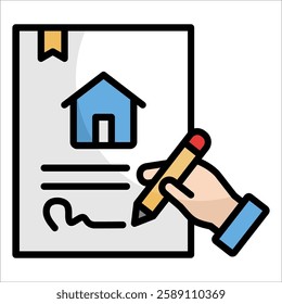 Contract Signing Icon Element For Design