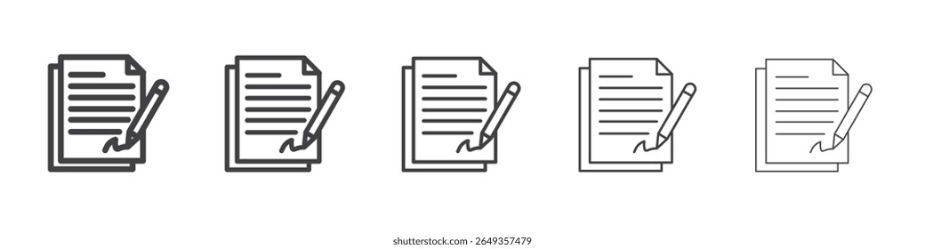 Contract signing icon Line graphics illustration symbol