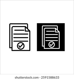 Contract signing icon line style. Checklist symbol concept isolated on white background. Vector illustration