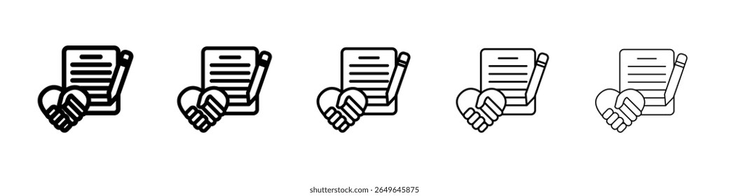 Contract signing icon outline simple illustration isolated
