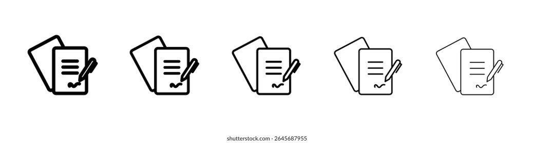 Contract signing icon simple illustration logo art