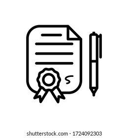 Contract signing icon vector logo