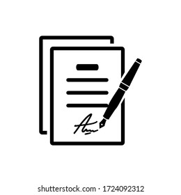 Contract Signing Icon Vector Logo