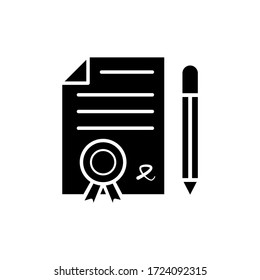 Contract signing icon vector logo