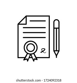 Contract signing icon vector logo