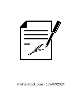 Contract signing icon vector logo