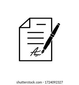 Contract signing icon vector logo