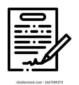 Contract Signing Icon Vector. Outline Contract Signing Sign. Isolated Contour Symbol Illustration