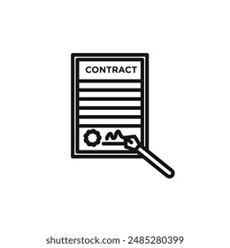 Contract signing icon vector set collection for web