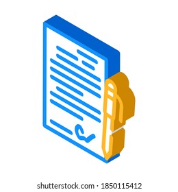 contract signing isometric icon vector. contract signing sign. isolated symbol illustration