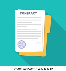 Contract signing . Modern concept for web banners, websites, infographics. Flat style. Vector.