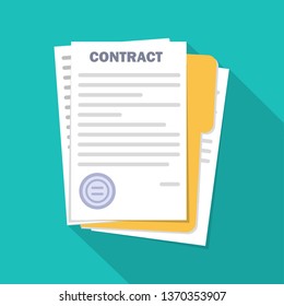 Contract signing . Modern concept for web banners, websites, infographics. Flat style. Vector.