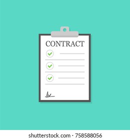 Contract signing. Modern concept for web banners, web sites, infographics. Flat style. Vector.