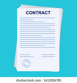Contract signing. Sign a contract concept. Folder with stamp and text. concept of paperwork, business doc. Contract documents with stamp. Financial agreement concept