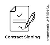 Contract signing vector design, ready for premium use icon