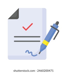 Diseño de Vector de firma de contrato, listo para su uso premium