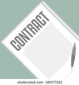 Contract Signing. Vector illustration 